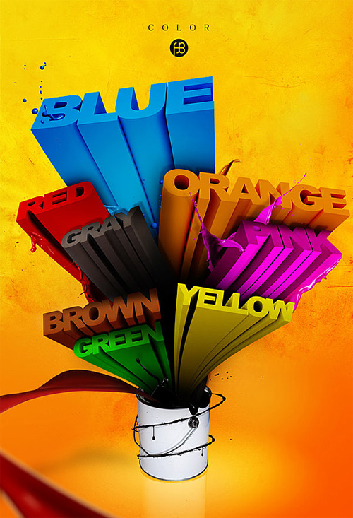3d Typography Designs - Rainbow 2