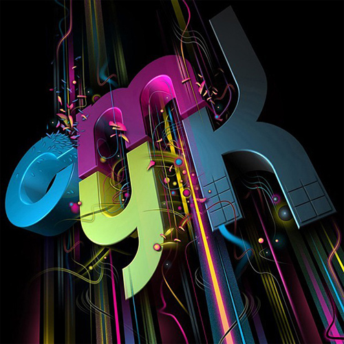 3d Typography Designs - CMYK