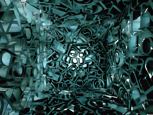 3d Typography Designs - Garamond Cube