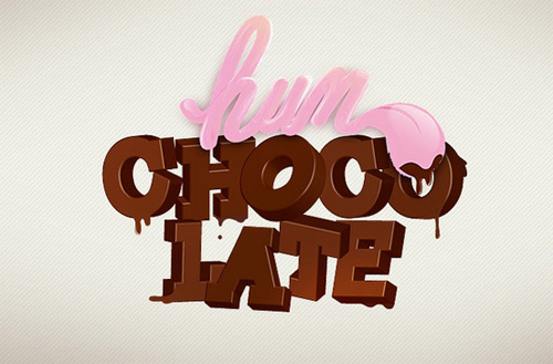 3d Typography Designs - Hum Chocolate