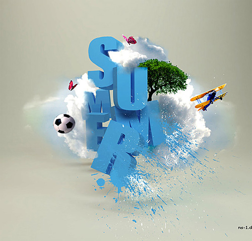 3d Typography Designs - Summer Blast