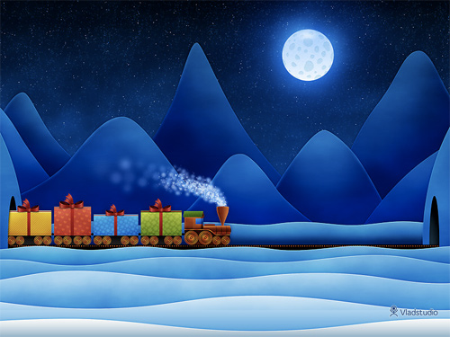 14-xmas-train Free Christmas Desktop Wallpaper - Christmas Train