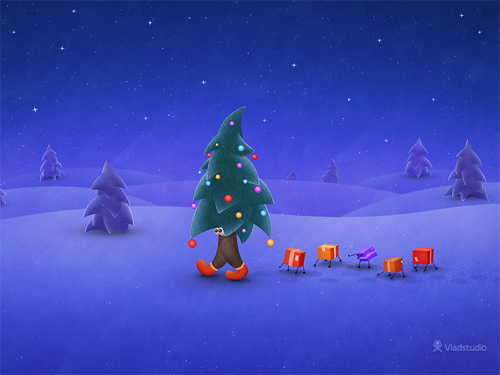 20-traveling-xmas-tree Free Christmas Desktop Wallpaper - The Traveling Christmas Tree