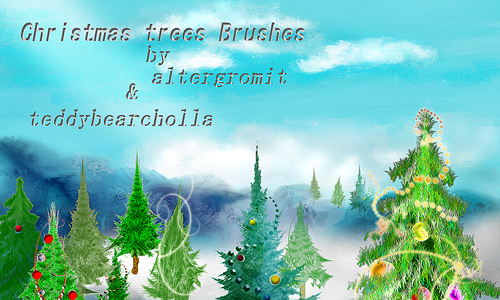 christmas-tree-brushes Christmas Brushes for Photoshop - Christmas Tree Brushes
