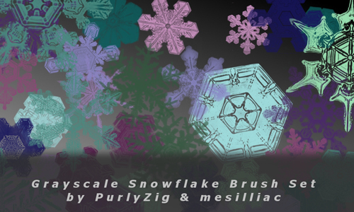 colorable-snowflake-brush-set Christmas Brushes for Photoshop - Colorable Snowflake