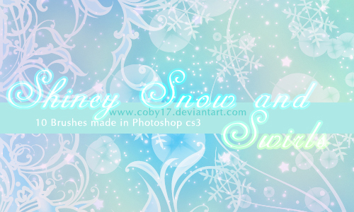 shiney-snow-and-swirls Christmas Brushes for Photoshop - Shiney Snow and Swirls