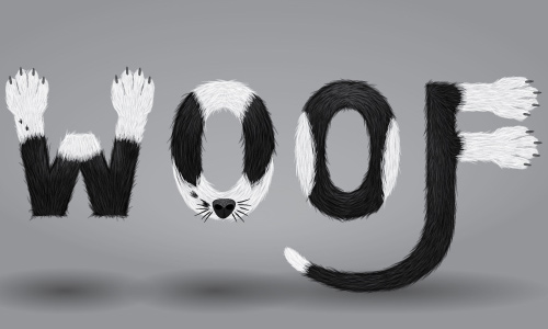furry calligram in illustrator
