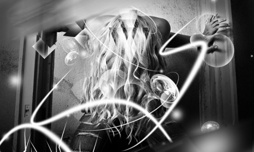 black white scene