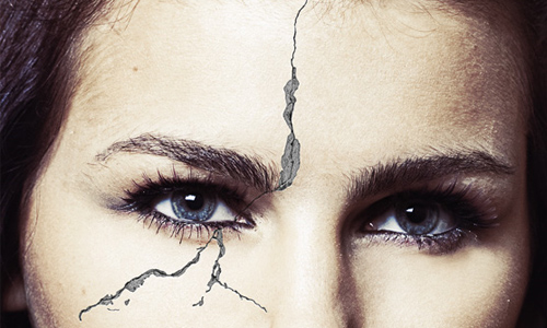 crack effect on face