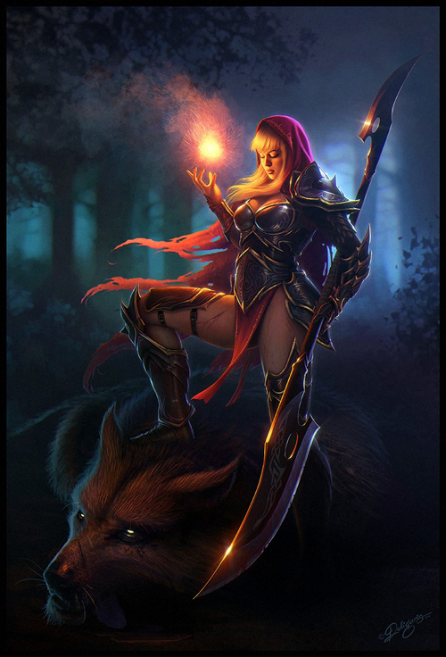 Fiery Red Riding Hood digital-painting-01-fiery-red-riding-hood