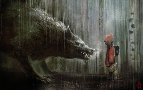 Fearless Red Riding Hood digital-painting-09-red-riding-hood