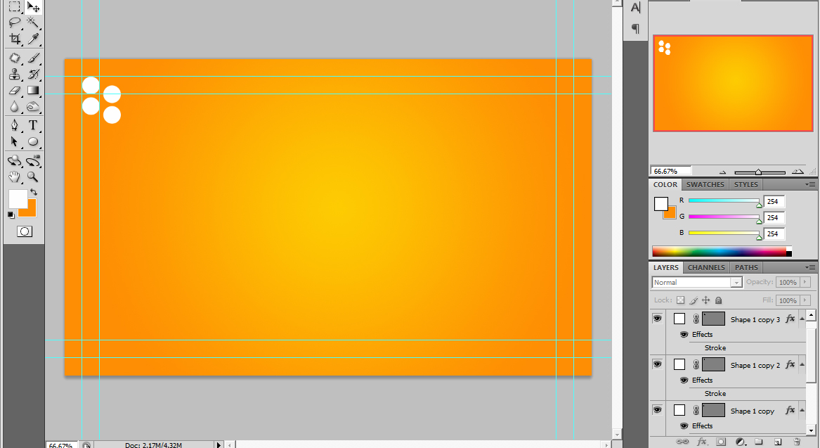 duplicate the circles photoshop-business-card-tutorial-03