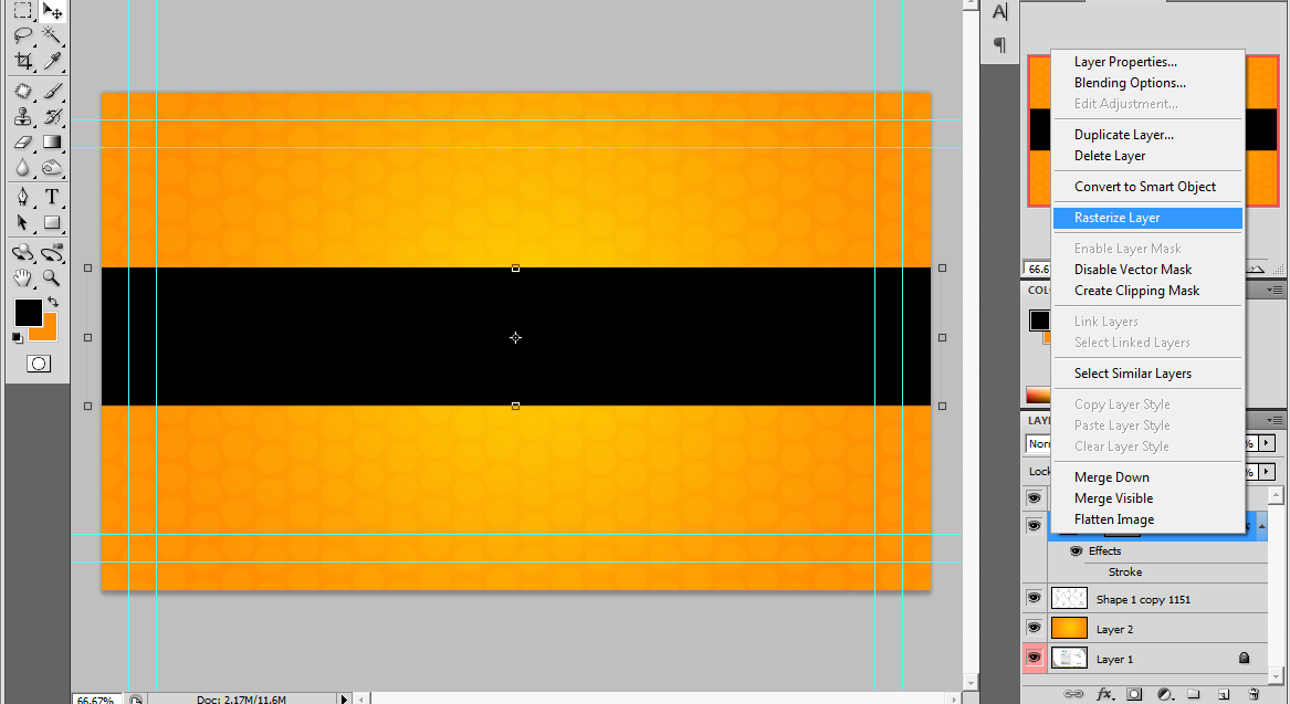 rasterize layer and edit photoshop-business-card-tutorial-07