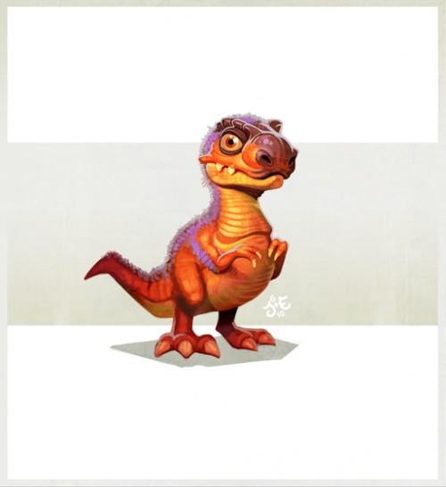 Cute Dinosaur Illustration TRex Digital Paintings