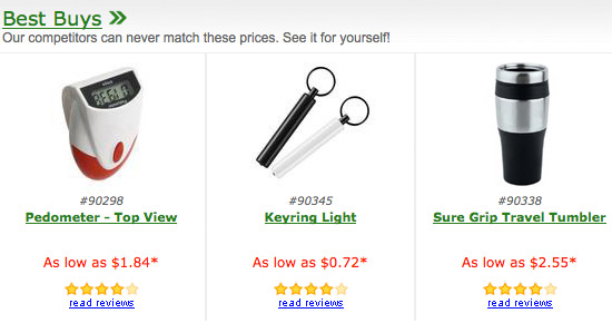 product search results, ratings and displays