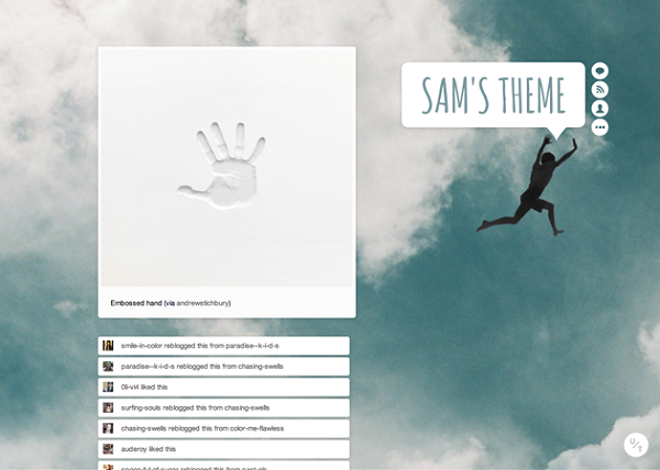 Tumblr Theme 01 by Andrew Stichbury via YouTheDesigner.com