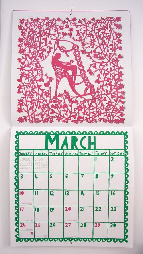 Calendar Design March by Rob Ryan via YouTheDesigner.com