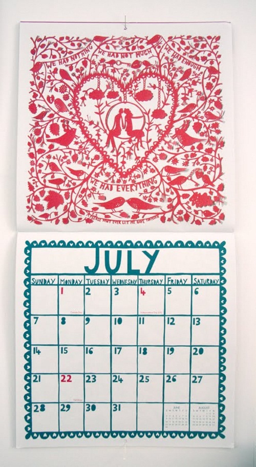 Calendar Design July by Rob Ryan via YouTheDesigner.com
