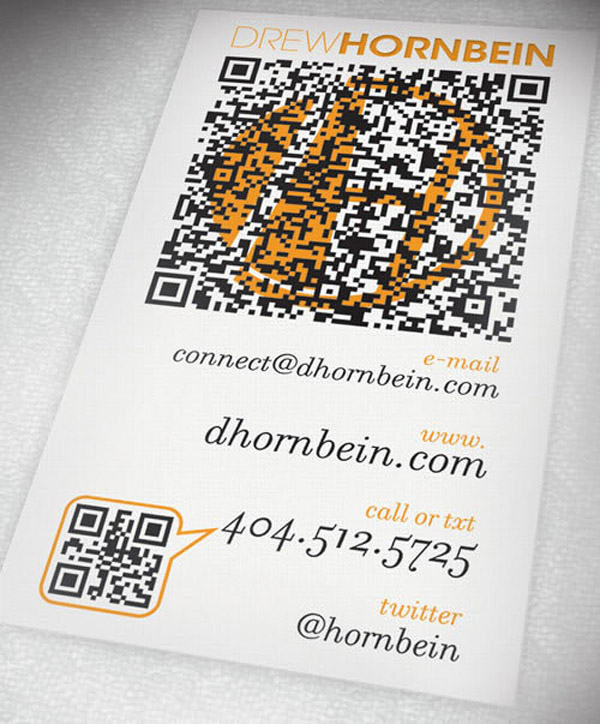 Drew Hornbein's business card via YouTheDesigner Drew Hornbein's business card