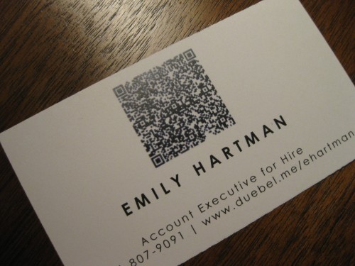 Emily Hartman's card from mediacross via YouTheDesigner Emily Hartman's business card