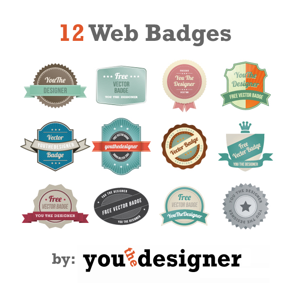 Free Vector Badges - You The Designer.com