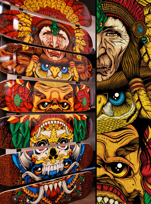 Totem: 7-Skate Deck Artwork by Pale Horse
