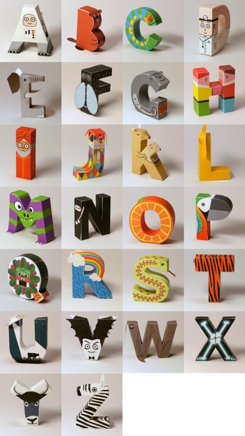 Papercraft alphabet by Markus Fischer