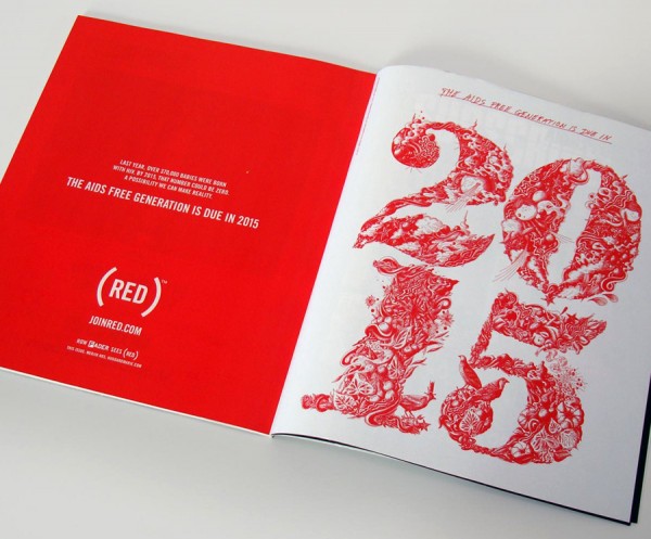 Typographic piece for the Fader x (RED) campaign, 2011