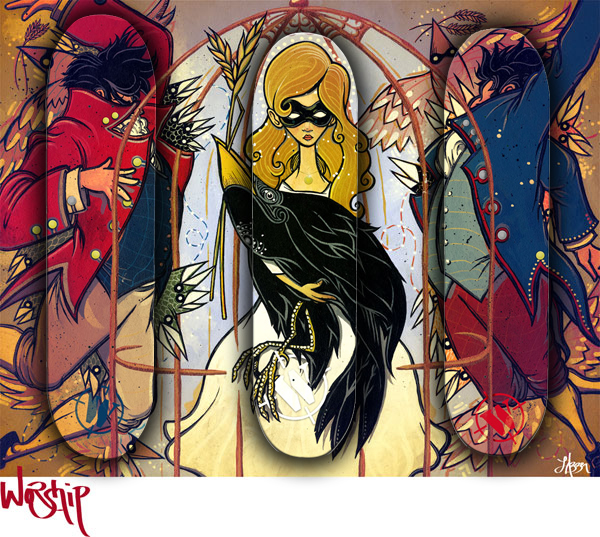 Worship Skateboard Triptych