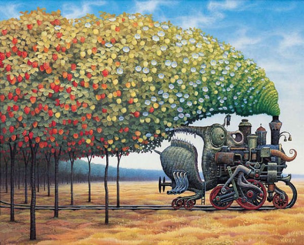Surrealist painting by Jacek Yerka