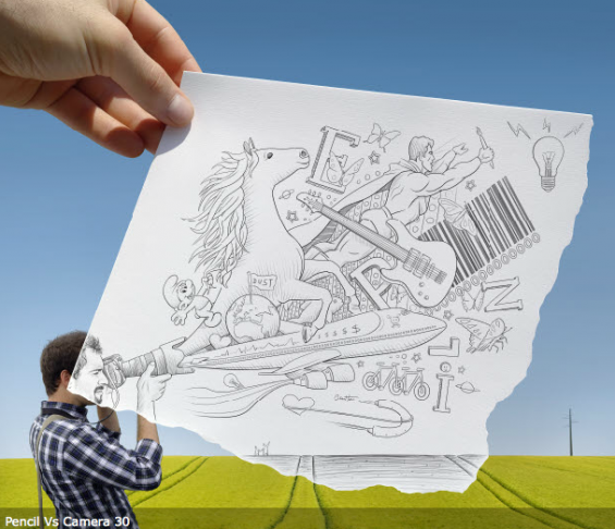 Pencil vs. Camera by Ben Heine