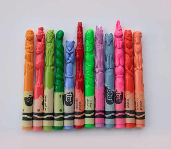 Crayon carvings by Diem Chau
