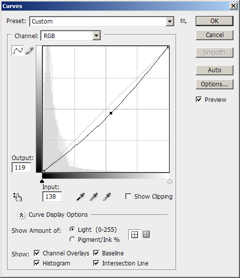 Curve adjustment