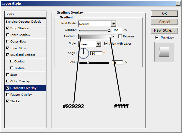 Gradient overlay setting