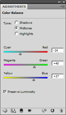 Midtones adjustment