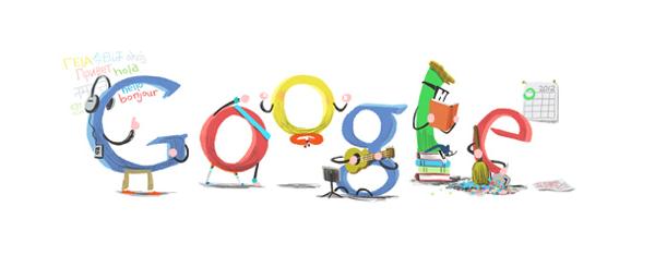 Google Doodles: New Year's Day 2012