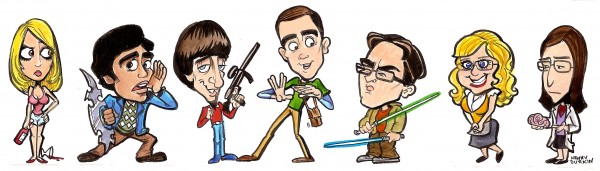The Big Bang Theory cast caricature. by ~Durkinworks