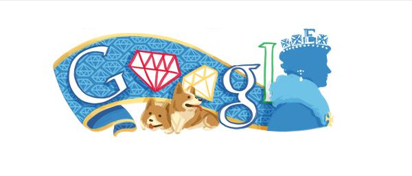 Google Doodles: Queen's Jubilee
