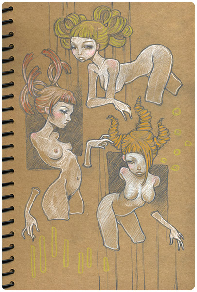 Sketchbook Illustration by Audrey Kawasaki Sketchbook Illustration by Audrey Kawasaki via YouTheDesigner.com
