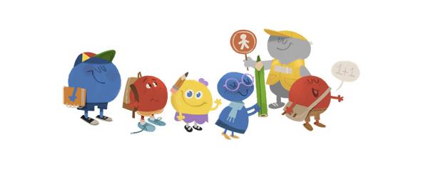 Google Doodles: First Day of School 2012