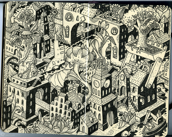 Sketchbook Illustration by Oleg Tischenkov Sketchbook Illustration by Oleg Tischenkov via YouTheDesigner.com