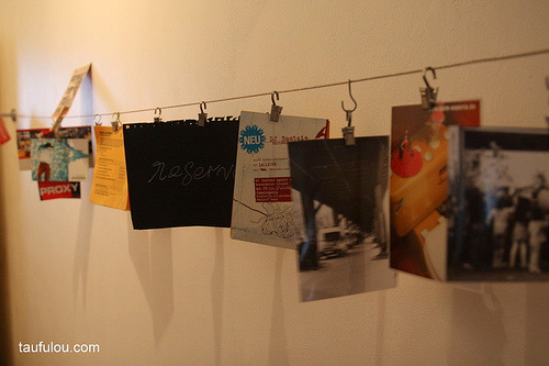 Postcards as hanging decorations via YouTheDesigner.com