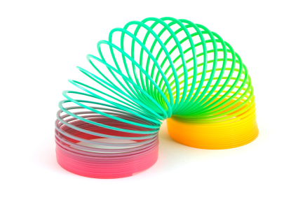 Slinky toy over white