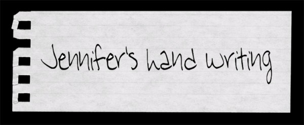 jennifer's hand writing font