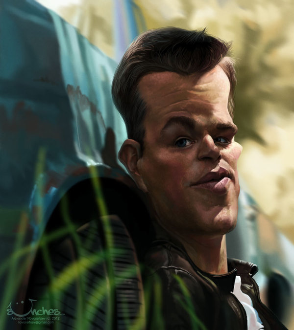 Matt Damon - Caricature by Alex Novoseltsev Matt Damon - Caricature by Alex Novoseltsev