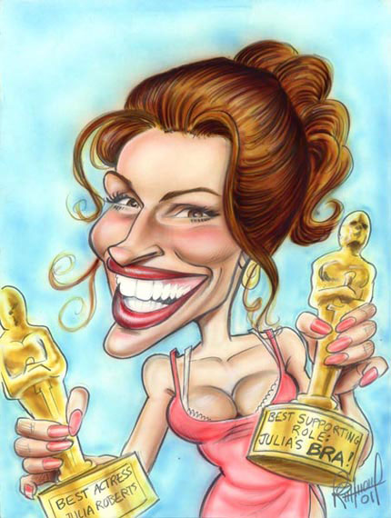 Julia Roberts - caricature by Tom Richmond Julia Roberts - caricature by Tom Richmond