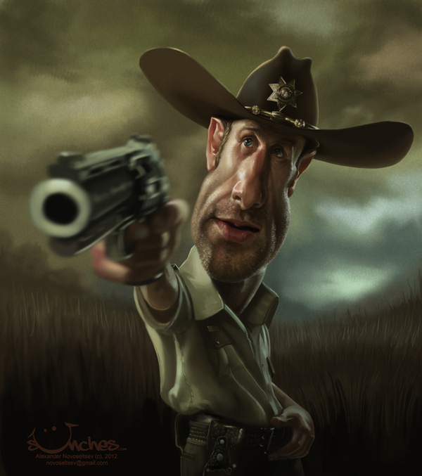 Rick Grimes from "The Walking Dead" - Caricature by Alex Novoseltsev Rick Grimes from "The Walking Dead" - Caricature by Alex Novoseltsev