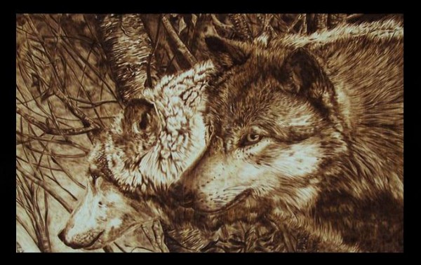 "Il Branco" - pyrography by Davide Della Noche "Il Branco" - pyrography by Davide Della Noche