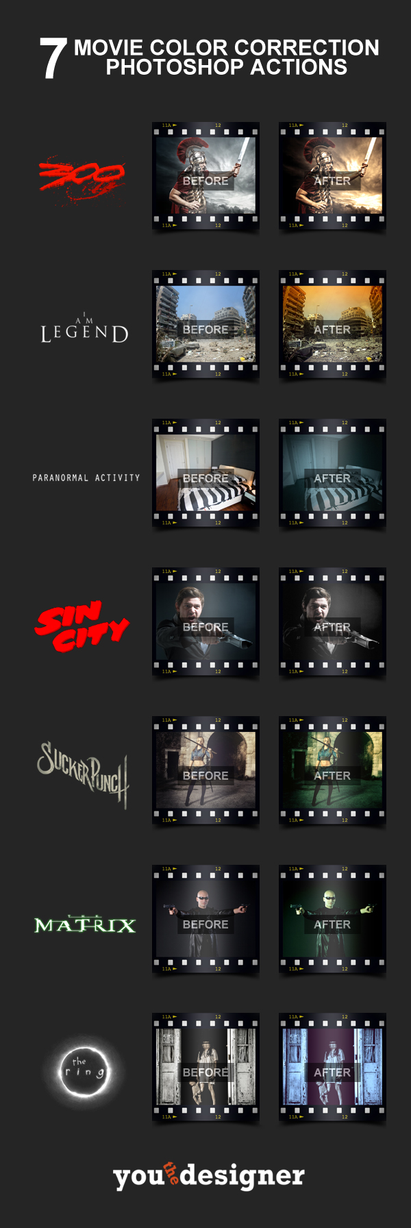 Movie Color Correction Photoshop Actions by YouTheDesigner Movie Color Correction Photoshop Actions by YouTheDesigner