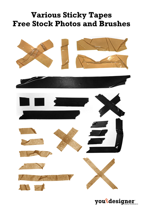 Sticky tape stock photos and brushes via YouTheDesigner